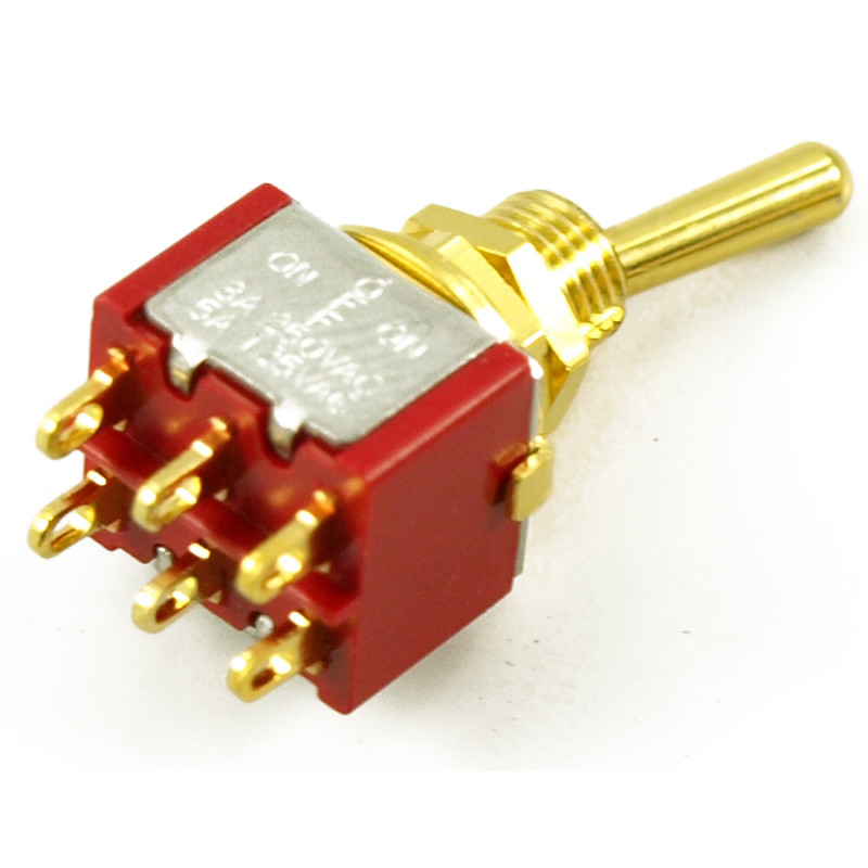 MINI SWITCH ON/OFF/ON GOLD