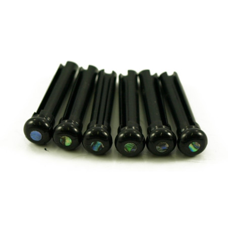 BRIDGE PINS SORT 3MM ABALONE DOT  6 stk