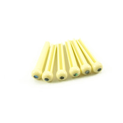 BRIDGE PINS CREAM 3MM ABALONE DOT 6stk