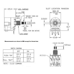 CTS 500K DPDT Push-Pull Potentiometer