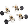 Grover 9NB Sta-Tite Ukulele Tuners, Nickel with Black Buttons