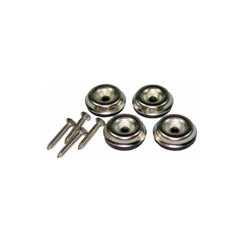 Chrome amp glides. Package of 4. Diameter: 24mm