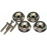 Chrome amp glides. Package of 4. Diameter: 24mm