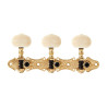 Acoustic Tuner Gold 3-on-plate White Knobs