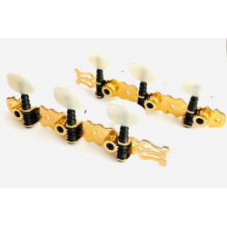 Classic Tuner 3+3 Gold White Knobs