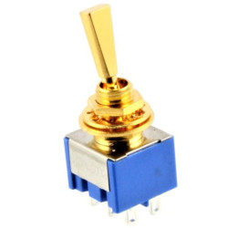 Mini toggle switch 2-way, on-on, Gold