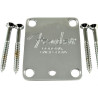 Original Fender® neck plate with mounting screws. Chrome.