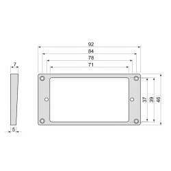 Humbucker Frame,5 to 7mm height, curved bottom slanted top, Ivory