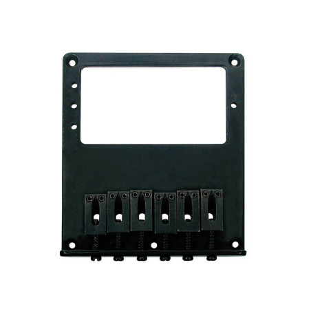 Bridge-tailpiece, Teaser, block saddles, flat plate for humbucker, black