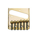 Bridge-tailpiece, Teaser tray style, 6 grooved saddles, gold