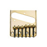 Bridge-tailpiece, Teaser tray style, 6 grooved saddles, gold