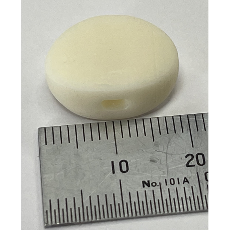 Vintage white BUTTERBEAN BUTTON PLASTIC