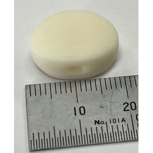Vintage white BUTTERBEAN BUTTON PLASTIC