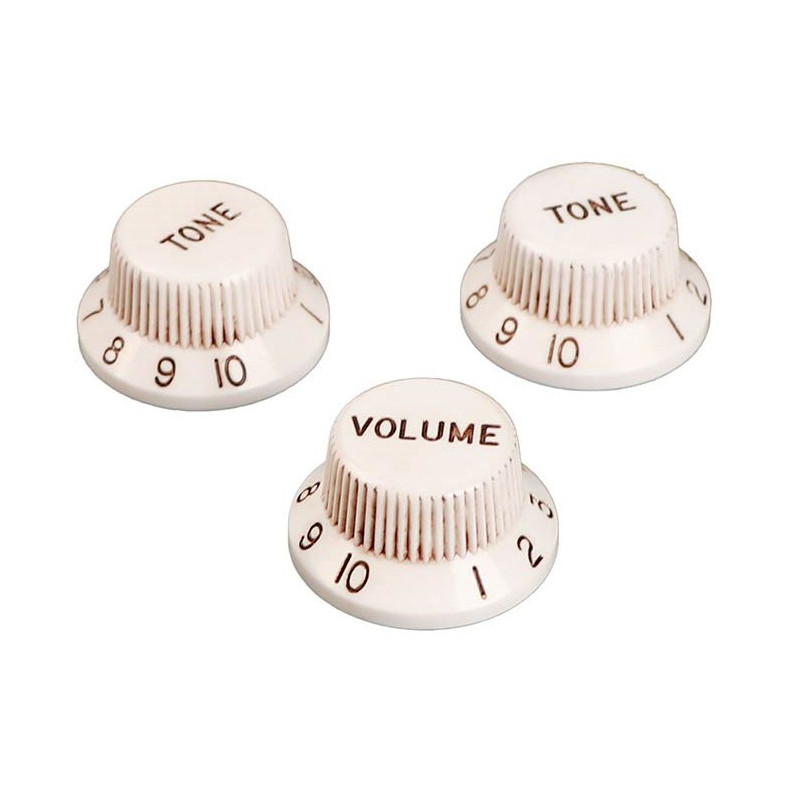 Strat knob set VTT, white relic