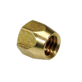 truss rod nut, hexagonal, brass, "G-style"
Diameter: 5/16" (8 mm), 10/32 thread