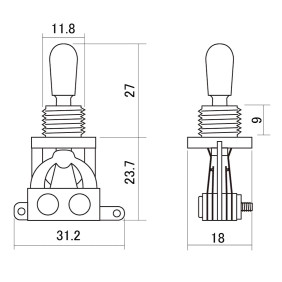 LP® METRIC TOGGLE SWITCH - BLACK Chrome