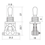 LP® METRIC TOGGLE SWITCH - BLACK Chrome