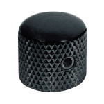 dome knob, metal, diam 15,0 x14,0mm, with set screw allen type, shaft size 6,1mm, Black