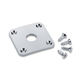 Schaller Jack Plate Metal for electrical guitar or bass chrome