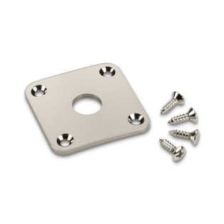 Schaller Jack Plate Metal for electrical guitar or bass nickel