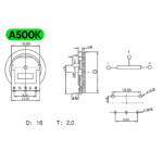 A500K -16mm THUMBWHEEL POT