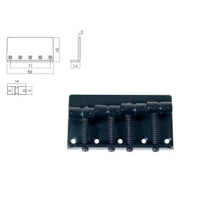 Bridge-Tailpiece, bass, pitch 19mm, black