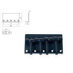 Bridge-Tailpiece, bass, pitch 19mm, black