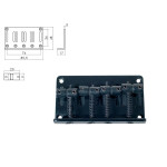 Bridge-Tailpiece, bass, pitch 20mm, black