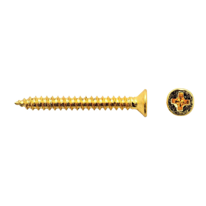 HUMBUCKER MOUNTING RING SCREW GOLD LONG (1.stk )