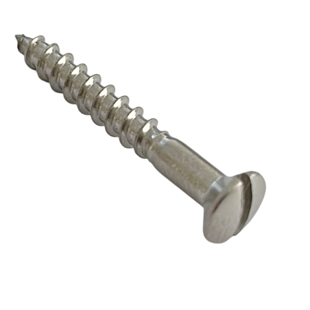 Rustfri SLOT HEAD BRIDGE MOUNT/STRAP BUTTON SCREW (1.stk)