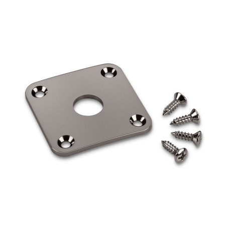Schaller Jack Plate metal for electrical guitar or bass Ruthenium