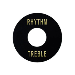 toggle switch plate, black with gold imprint