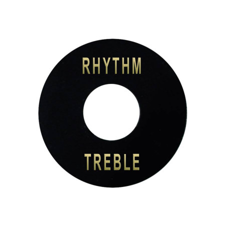 toggle switch plate, black with gold imprint