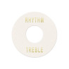 toggle switch plate, white with gold imprint