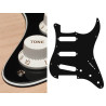 Pickguard, standard, SSS, 3 pot holes, 3-5 switch, 3 ply, black