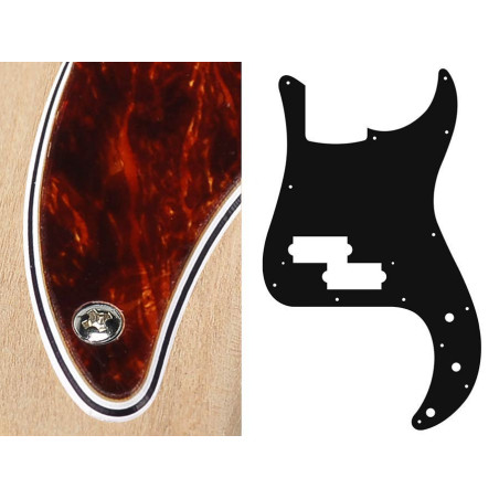 Pickguard, P-bass, standard, 4 ply, tortoise