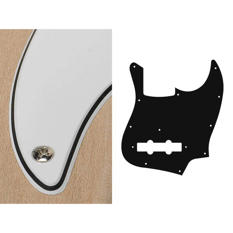 pickguard, Jazz bass, standard, 3 ply, white