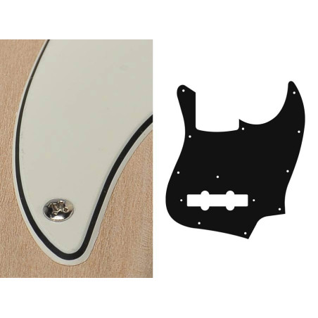 Pickguard, 3 Lag, standard, Jazz bass vintage white