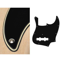 3 ply, black and cream, standard, Jazz bass pickguard