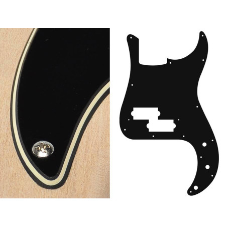 3 ply, black and cream Pickguard, P-bass, standard