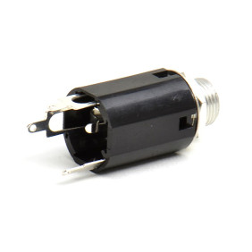 Ultra-compact, very lightweight stereo output jack for 6.3mm (1/4") jack plugs.