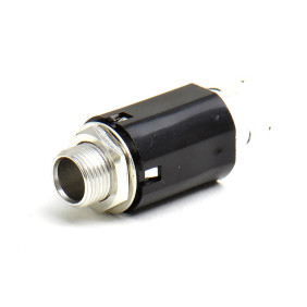 Ultra-compact, very lightweight stereo output jack for 6.3mm (1/4") jack plugs.