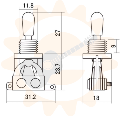 LP® JAPAN METRIC TOGGLE SWITCH - Guldfarvet
