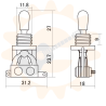 LP® JAPAN METRIC TOGGLE SWITCH - Guldfarvet