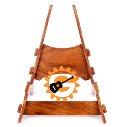 wooden guitar stand with cork supports