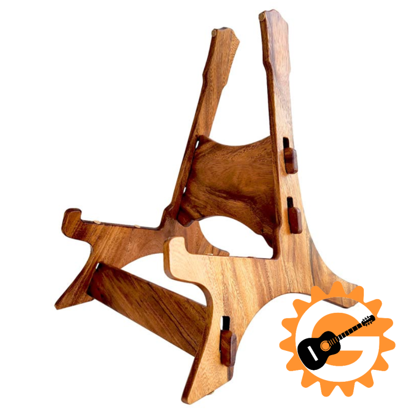 wooden guitar stand with cork supports