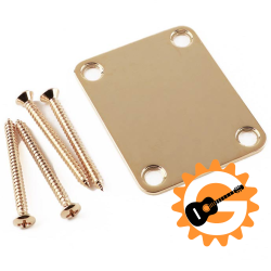 Neck plate American Vintage/Mexico, for guitar and bass, no logo, gold