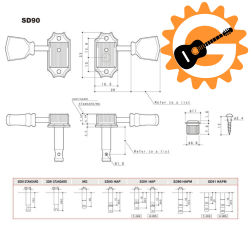Gotoh SD90 machine heads with 05M buttons