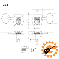 Gotoh GB2 4L N Bass Tuners