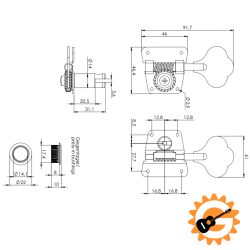 BM Fender-Style Schaller Bass tuners Nickel